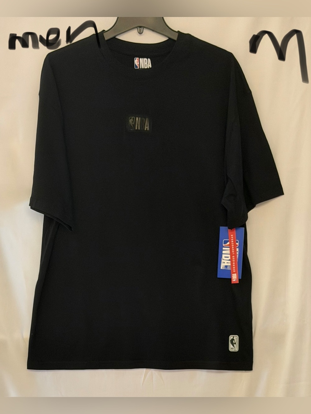 NBA Black Men's Short-Sleeve Tee with Subtle Logo Patch